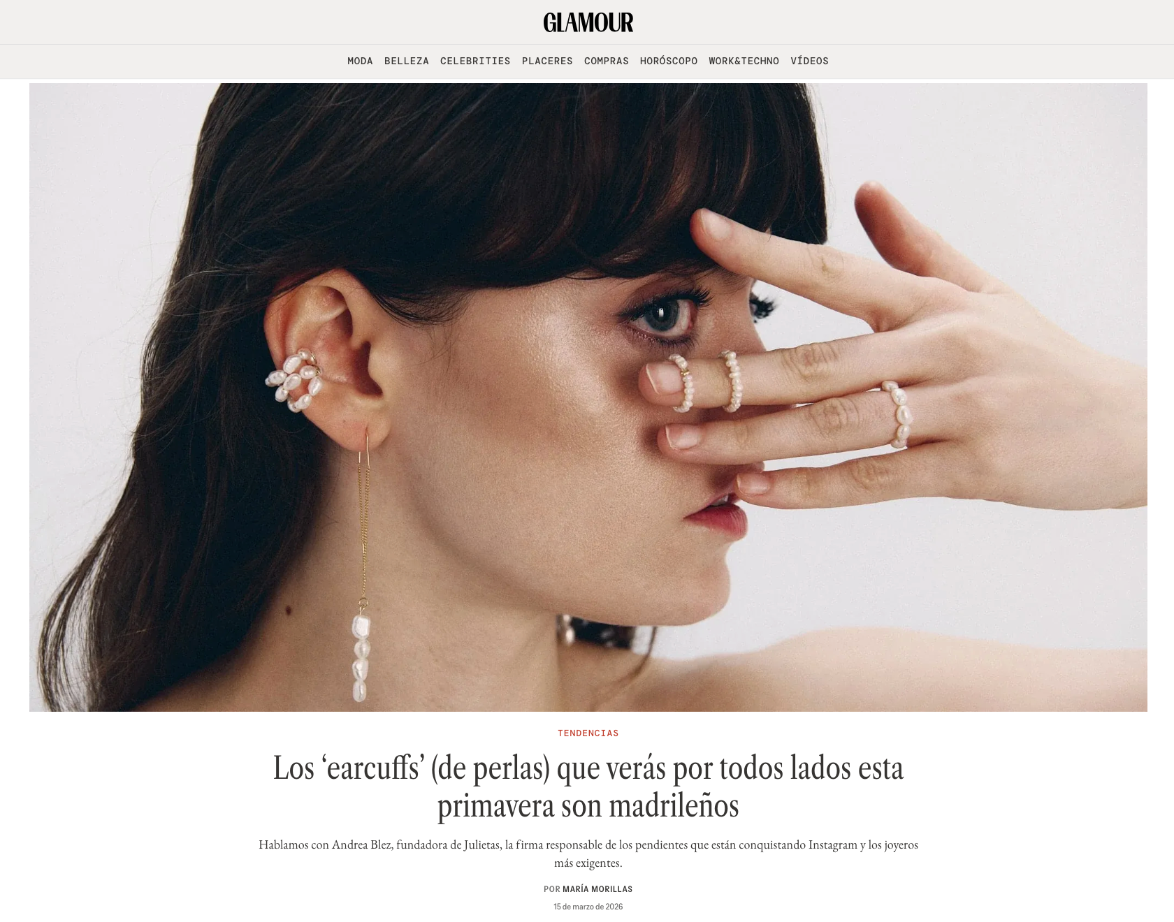 Julietas en Glamour: la nueva expresión de las perlas